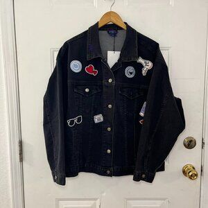 Monat Gear Unisex Embroidered Over-Sized Boss Babe Denim Jacket Sz Lr